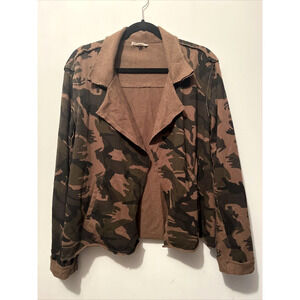 Promesa Shacket Open Front Jacket Camo Camouflage Women's M/L